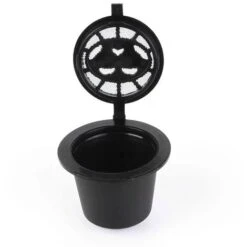 6 Pezzi Riutilizzabili Tazza Di Capsule Di Caffè Con Cucchiaio Pennello Nero Ricaricabile Capsule Di Caffè Ricarica Filtro Stoviglie Regalo