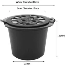 6 Pezzi Riutilizzabili Tazza Di Capsule Di Caffè Con Cucchiaio Pennello Nero Ricaricabile Capsule Di Caffè Ricarica Filtro Stoviglie Regalo -Piccoli Elettrodomestici 76775905 3