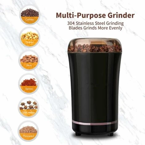 Macinacaffè Elettrica 300W, Con Lame In Acciaio Inossidabile E Spazzola Per La Pulizia 7 Macinacaffè Elettrica 300W, Con Lame In Acciaio Inossidabile E Spazzola Per La Pulizia - immagine 5