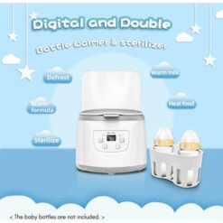 Scaldabiberon 4 In 1 Sterilizzatore A Vapore Per Biberon Scaldabiberon Veloce Capacità Di 2 Biberon Temperatura Regolabile Con Schermo LED Per Biberon, EU 400W -Piccoli Elettrodomestici 77488987 3