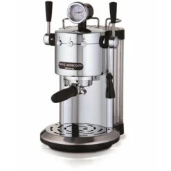 Ariete 1387/20 Caffè Novecento Macchina Per Caffè Espresso, Cappuccinatore, Vano Scalda Tazze, 1100 W, 2 Tazze, 15 Bar, Cromo, Argento/Nero