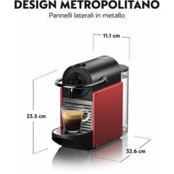 Nespresso Pixie EN124.R, Macchina Da Caffè Di De'Longhi, Sistema Capsule Nespresso, Serbatoio Acqua 0.7L, Red Carminio -Piccoli Elettrodomestici 78977531 3