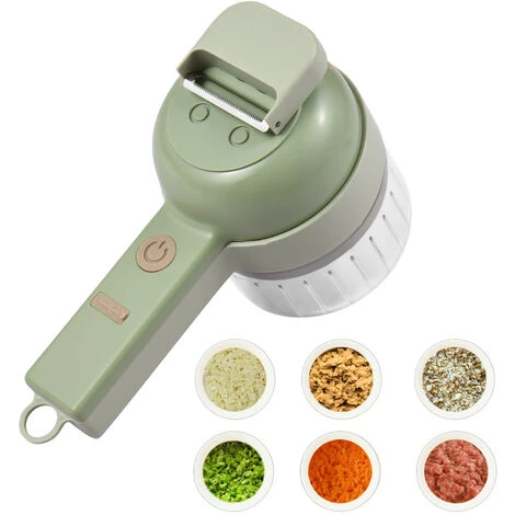 Tritaverdure 4 In 1 Set Tritatutto Elettrico Portatile Set Tagliaverdure Wireless Con Alimentazione USB Per Aglio Peperoncino Cipolla Sedano Zenzero Carne (verde) 3 Tritaverdure 4 In 1 Set Tritatutto Elettrico Portatile Set Tagliaverdure Wireless Con Alimentazione USB Per Aglio Peperoncino Cipolla Sedano Zenzero Carne (verde)