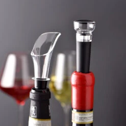 Aeratore Per Vino Da 1 Pezzo E Tappo Per Vino Da 1 Pezzo Vuoto D'aria Antigoccia Riutilizzabile Tappo Del Vino In Silicone Aspiratore D'aria Per Vino Rosso Champagne -Piccoli Elettrodomestici 81291569 4