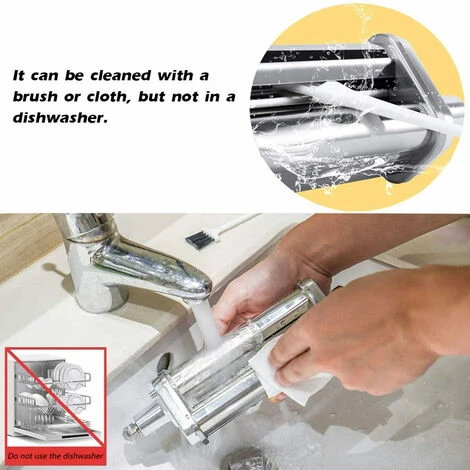 Pasta Maker Attachment Pasta Roller Cutter Parts Noodles Press Machine Compatibile Con Le Impastatrici KitchenAid Per Pasta Sfoglia (Argento) 6 Pasta Maker Attachment Pasta Roller Cutter Parts Noodles Press Machine Compatibile Con Le Impastatrici KitchenAid Per Pasta Sfoglia (Argento) - immagine 4