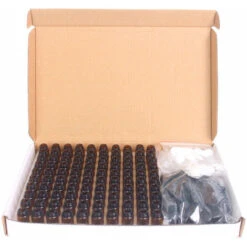 100 Bottiglie Da 1 Ml In Vetro Ambrato Per Oli Essenziali, Bottiglie Vuote Ricaricabili Con Tappi Neri Per Profumo Di Olio Essenziale (marrone)