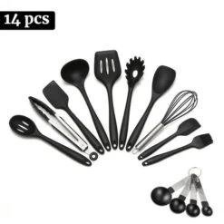 Piccoli Elettrodomestici 9 None Utensili Da Cucina In Silicone Set Di Utensili Da Cucina In Silicone Strumenti Di Cottura Manico In Silicone Resistente Al Calore Antiaderenti 14 Pezzi