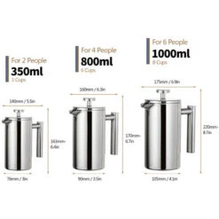 Caffettiera French Press Da 350 Ml/800 Ml/1000 Ml Caffettiera Isolata A Doppia Parete In Acciaio Inossidabile (350 Ml) 8 Caffettiera French Press Da 350 Ml/800 Ml/1000 Ml Caffettiera Isolata A Doppia Parete In Acciaio Inossidabile (350 Ml) -Piccoli Elettrodomestici 82105558 2