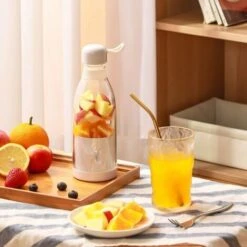 Trade Shop - Mini Frullatore Portatile Ricaricabile Usb Bottiglia 380 Ml Per Viaggi, Ufficio -Piccoli Elettrodomestici 83649735 5