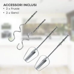 Sbattitore Elettrico Professionale Manuale 7 Velocità 260W Doppia Frusta Acciaio -Piccoli Elettrodomestici 83678251 4