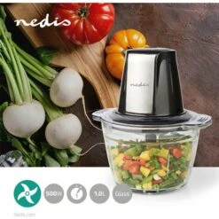 Nedis Tritatutto 500 W 1 L Vetro 1-Velocità Argento / Nero -Piccoli Elettrodomestici 85339703 2