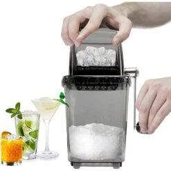 Tritaghiaccio Manuale Tritaghiaccio Rotante Cocktail Granitore Cubetti Di Ghiaccio Frullati Tritati Macchina Tritaghiaccio Casa 1.25L Tritaghiaccio Cromato Cubetti Di Ghiaccio Bevande Tritatutto Agita