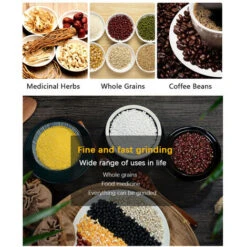 Grinder Domestico Mini Polverizzatore Elettrico Per Erbe In Acciaio Inossidabile Lama A Quattro Lame 150W Trituratore Per Caffè Ultrafine Ad Alta Potenza (Argento, Spina Europea) -Piccoli Elettrodomestici 85895292 5