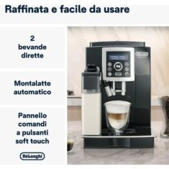De'Longhi Perfetto Magnifica S Cappuccino ECAM23.460.B Macchina Da Caffè Automatica Per Espresso E Cappuccino, Caffè In Grani O In Polvere, LatteCrema System, Spegnimento Programmabile, Nero -Piccoli Elettrodomestici 86326880 2