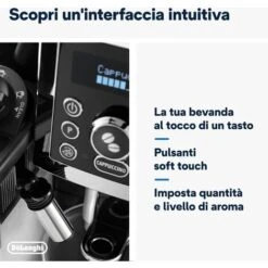 De'Longhi Perfetto Magnifica S Cappuccino ECAM23.460.B Macchina Da Caffè Automatica Per Espresso E Cappuccino, Caffè In Grani O In Polvere, LatteCrema System, Spegnimento Programmabile, Nero -Piccoli Elettrodomestici 86326880 4