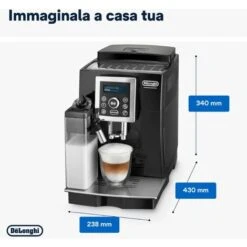 De'Longhi Perfetto Magnifica S Cappuccino ECAM23.460.B Macchina Da Caffè Automatica Per Espresso E Cappuccino, Caffè In Grani O In Polvere, LatteCrema System, Spegnimento Programmabile, Nero -Piccoli Elettrodomestici 86326880 5