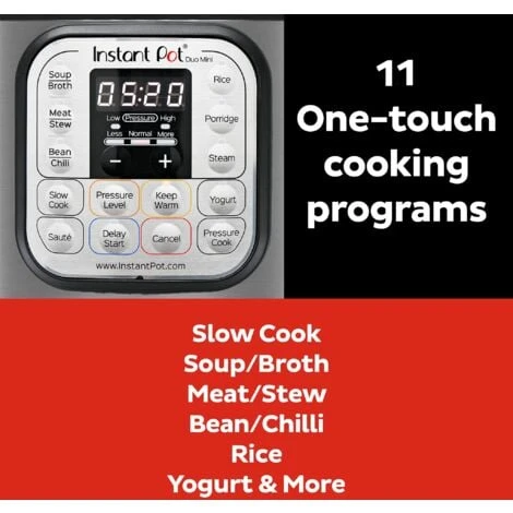 Instant Pot Electric Pressure Cooker Duo Mini 3L, 7-in-1 Multi-Cooker, Stainless Steel Pressure Cooker, 700 W 6 Instant Pot Electric Pressure Cooker Duo Mini 3L, 7-in-1 Multi-Cooker, Stainless Steel Pressure Cooker, 700 W - immagine 4