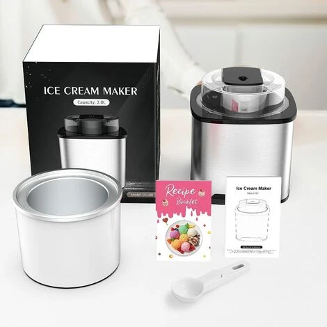 Gelatiera 2L Macchina Per Gelato In Acciaio Inox, Macchina Del Gelato Con Bocca Sul Grande Coperchio Visibile, Macchina Gelato Con Paletta Gelato Speciale E Ricettario 4 Gelatiera 2L Macchina Per Gelato In Acciaio Inox, Macchina Del Gelato Con Bocca Sul Grande Coperchio Visibile, Macchina Gelato Con Paletta Gelato Speciale E Ricettario - immagine 2