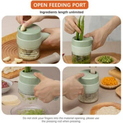 Tritatutto Elettrico Portatile 4 In 1 Set Tagliaverdure Wireless Tritaverdure E Tritacarne Con Alimentazione USB Per Cucinare In Cucina-1 Confezione (verde, Confezione Da 1) 11 Tritatutto Elettrico Portatile 4 In 1 Set Tagliaverdure Wireless Tritaverdure E Tritacarne Con Alimentazione USB Per Cucinare In Cucina-1 Confezione (verde, Confezione Da 1) -Piccoli Elettrodomestici 86857756 5