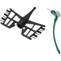 Vhbw Farfalla Compatibile Con Silvercrest Monsieur Cuisine Connect SKMC 1200 Robot Da Cucina - Frusta A Farfalla + Spazzola, Plastica, Grigio Scuro