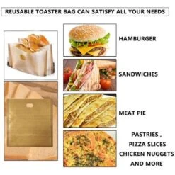 Sacchetti Per Tostapane Antiaderenti Riutilizzabili E Resistenti Al Calore Facili Da Pulire, Perfetti Per Panini Al Formaggio Grigliati (10 Pezzi) -Piccoli Elettrodomestici 88665669 5