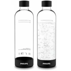 Philips GoZero - Bottiglia Per Soda Maker, 2 Pz, 1 Litro, Plastica/nero ADD911BK/10