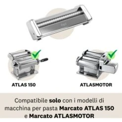 Marcato AC-150-VER Accessorio Vermicelli Per Macchina Per La Pasta, Acciaio Cromato, Argento -Piccoli Elettrodomestici 89660682 3
