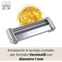 Marcato AC-150-VER Accessorio Vermicelli Per Macchina Per La Pasta, Acciaio Cromato, Argento -Piccoli Elettrodomestici 89660682 5