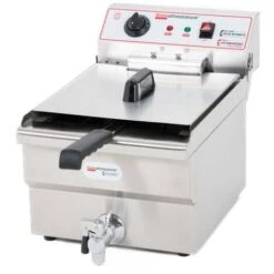Friggitrice Elettrica Professionale Litri Singola Vasca In Acciaio Inox Per Pub Bar Ristoranti Da Banco - 220 Volt - 16 Litri