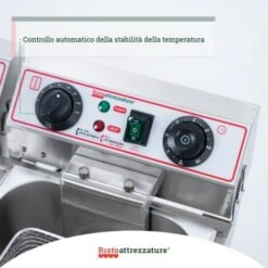 Friggitrice Elettrica Professionale 10+10 Litri Doppia Vasca In Acciaio Inox Per Pub Bar Ristoranti Da Banco -Piccoli Elettrodomestici 91343446 4