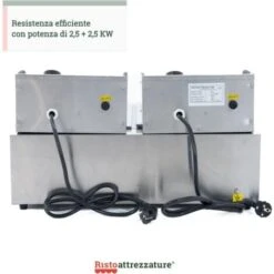 Friggitrice Elettrica Professionale 6+6 Litri Doppia Vasca In Acciaio Inox Per Pub Bar Ristoranti Da Banco Monofase -Piccoli Elettrodomestici 91343470 5