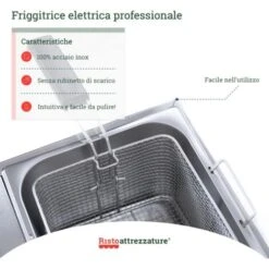 Friggitrice Elettrica Professionale 13+13 Litri Doppia Vasca In Acciaio Inox Per Pub Bar Ristoranti Da Banco 9 Friggitrice Elettrica Professionale 13+13 Litri Doppia Vasca In Acciaio Inox Per Pub Bar Ristoranti Da Banco -Piccoli Elettrodomestici 91343477 3