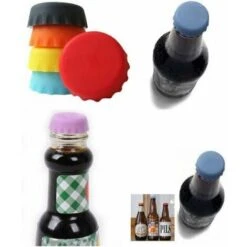 Set Di 6 Tappi Di Bottiglia In Silicone Tappi Di Bottiglia Tappi In Silicone Ecologici Sottobicchieri Di Birra Riutilizzabili Colore Casuale -Piccoli Elettrodomestici 92036601 4