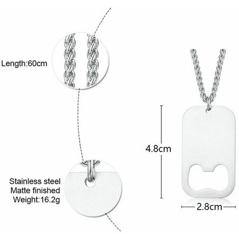 Collana Con Pendente A Cavatappi Da Birra In Acciaio Inossidabile Per Cavatappi Da Uomo, 4 Collana Con Pendente A Cavatappi Da Birra In Acciaio Inossidabile Per Cavatappi Da Uomo, - immagine 2