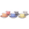 Set 6 Tazzine Da Caffè 90 CC In Porcellana Con Piattini Tazze Motivo Multicolore -Piccoli Elettrodomestici 92059534 1