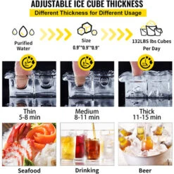 VEVOR Macchinetta Cubetti Ghiaccio Commerciale 60kg/24h Macchina Per Cubetti Di Ghiaccio Professionale Con Schermo LED In Acciaio Inox Fabbricatore De 10 VEVOR Macchinetta Cubetti Ghiaccio Commerciale 60kg/24h Macchina Per Cubetti Di Ghiaccio Professionale Con Schermo LED In Acciaio Inox Fabbricatore De -Piccoli Elettrodomestici 92082803 4