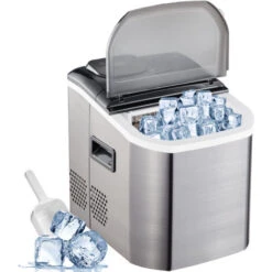 VEVOR 18 Kg Macchina Del Ghiaccio Commerciale, Fabbricatore Ghiaccio Con Pannello Con Schermo LCD, 13-25 Minuti Macchina Per Cubetti Di Ghiaccio Manuale Automatico