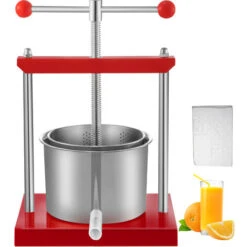 VEVOR RS-6 Premitutto Per Pomodori Melanzane, 5,5 L Pressa Per Uva Da Vino In Acciaio Inox E Ferro E Plastica, 30 X 25 X 45,5 Cm Torchio Per Melanzane Ortaggi Succhi, 5,5 Kg Premitutto Per Formaggio