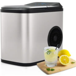 Hengda Macchina Del Ghiaccio Fabbricatore Di Ghiaccio 2.2L 150W Display LCD Grigi, Vassoio Per Cubetti Di Ghiaccio Da 0,8 Litri