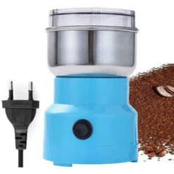 Piccoli Elettrodomestici 35 Multifunzione Smash Machine Elettrico Cereali Macinacereali Mulino Spezie Erbe Polverizzatore Macchina Per Macinare Strumento Macinacaffè Elettrico In Acciaio Inossidabile Per La Casa (EU) (Blu)