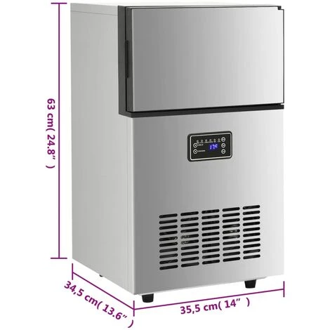 Macchina Per Ghiaccio Da 420 W Argento 45 Kg / 24 H VidaXL 5 Macchina Per Ghiaccio Da 420 W Argento 45 Kg / 24 H VidaXL - immagine 3