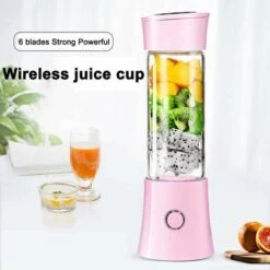 Frullatore Portatile Per Succhi, Frappè, Spremiagrumi Per Frutta E Verdura, Frullatore, 480 Ml, Senza BPA, Mini Frullatore Per Frullati USB, 100 W, Regalo Di Natale In Famiglia (rosa) -Piccoli Elettrodomestici 94292714 2