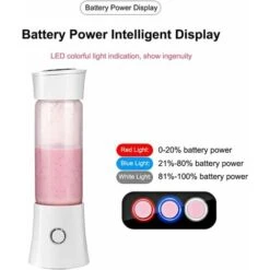 Frullatore Portatile Per Succhi, Frappè, Spremiagrumi Per Frutta E Verdura, Frullatore, 480 Ml, Senza BPA, Mini Frullatore Per Frullati USB, 100 W, Regalo Di Natale In Famiglia (rosa) -Piccoli Elettrodomestici 94292714 4