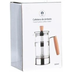 Caffettiera A Stantuffo DKD Home Decor 16 X 9 X 18,5 Cm Naturale Argentato Acciaio Inossidabile 350 Ml Vetro Borosilicato -Piccoli Elettrodomestici 94373475 3