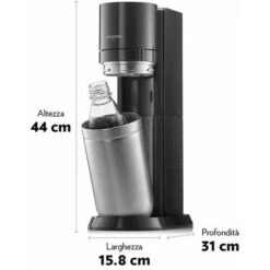 Gasatore Acqua Sodastream Duo Nero Con Doppia Bottiglia In Vetro E PET - 2270148 -Piccoli Elettrodomestici 94722658 4
