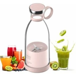 Blender Smoothie Makers, ITullatore Portatile Da 350 Ml Mini ITullatori A Brocca, ITullatore Personale Multifunzionale Bottiglia Per ITullatore Di Succhi ITeschi Da Portare Con USB Ricaricabile (rosa)