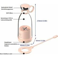 Blender Smoothie Makers, ITullatore Portatile Da 350 Ml Mini ITullatori A Brocca, ITullatore Personale Multifunzionale Bottiglia Per ITullatore Di Succhi ITeschi Da Portare Con USB Ricaricabile (rosa) 10 Blender Smoothie Makers, ITullatore Portatile Da 350 Ml Mini ITullatori A Brocca, ITullatore Personale Multifunzionale Bottiglia Per ITullatore Di Succhi ITeschi Da Portare Con USB Ricaricabile (rosa) -Piccoli Elettrodomestici 95466754 4