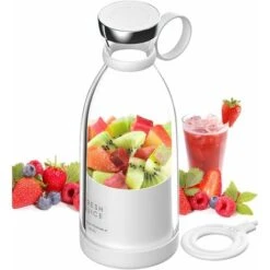 Blender Smoothie Makers, ITullatore Portatile Da 350 Ml Mini ITullatori A Brocca, ITullatore Personale Multifunzionale Mixer Per Succhi ITeschi Bottiglia Da Portare Con USB Ricaricabile (bianco)