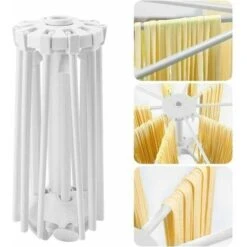 Stendino Per Pasta Fresca 10 Barre Stendino Per Pasta Fresca Pieghevole Portatile Facile Da Riporre Installazione Rapida (Bianco) -Piccoli Elettrodomestici 95772245 5