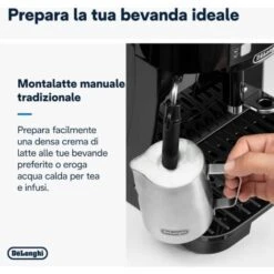 De'Longhi Perfetto Magnifica S ECAM11.112.B, Macchina Da Caffè Automatica Per Espresso E Cappuccino, Caffè In Grani O In Polvere, Con Tasti A Selezione Diretta, Spegnimento Automatico, MODELLO 2023 -Piccoli Elettrodomestici 95811487 2